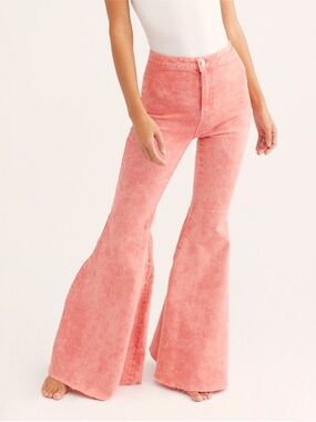 Free People We The Free Just Float On Flare Jeans Prairie Pink Size 25